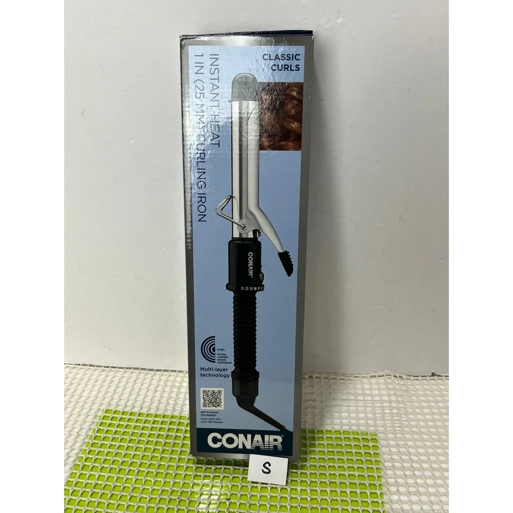 Conair Instant‎ Heat 1 Inch Curling Iron Classic Curls Black New Damaged Box S